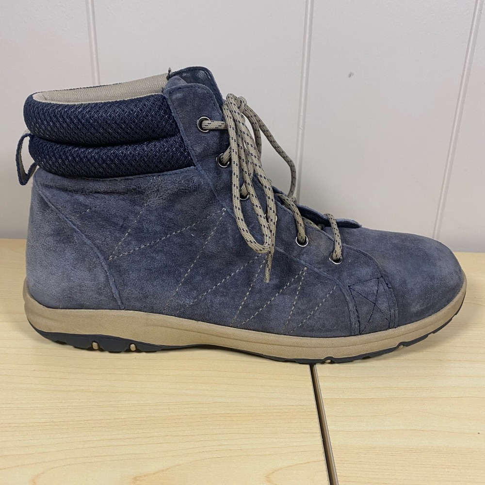 Duluth Trading Womens Blue Suede Mid Top Lace Up Hiking Boots Size 9 - Picture 2 of 12